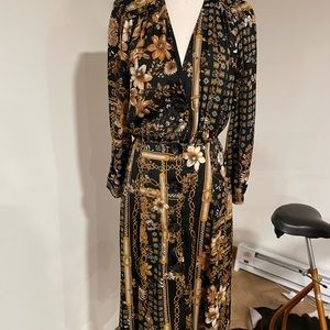 Zara floral chain link print dress